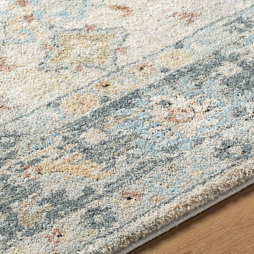 Surya Avellino 6'7" x 9'2" Light Beige, Gray, Tan, Pale Blue, Deep Teal, Rose and Light Olive Area Rug, , large