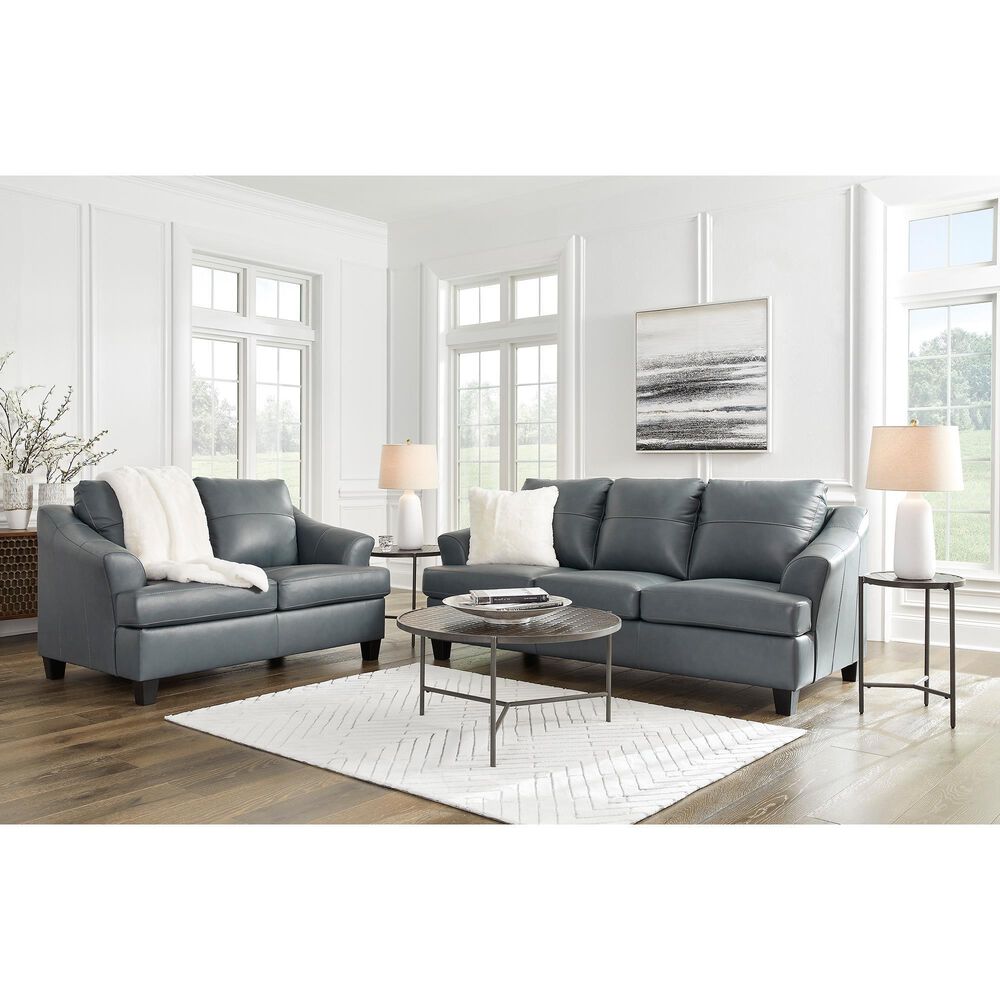 Ashley Genoa Stationary Loveseat in Steel, , large