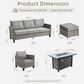 HOMLUX 6-Piece Patio Set in Dark Grey, , large