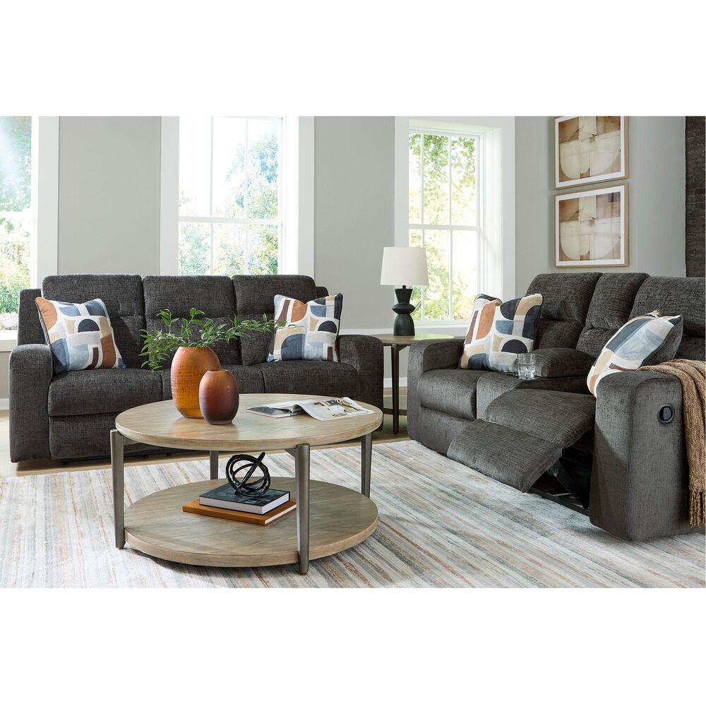 Ashley Kanlow Manual Reclining Console Loveseat in Dusk, , large