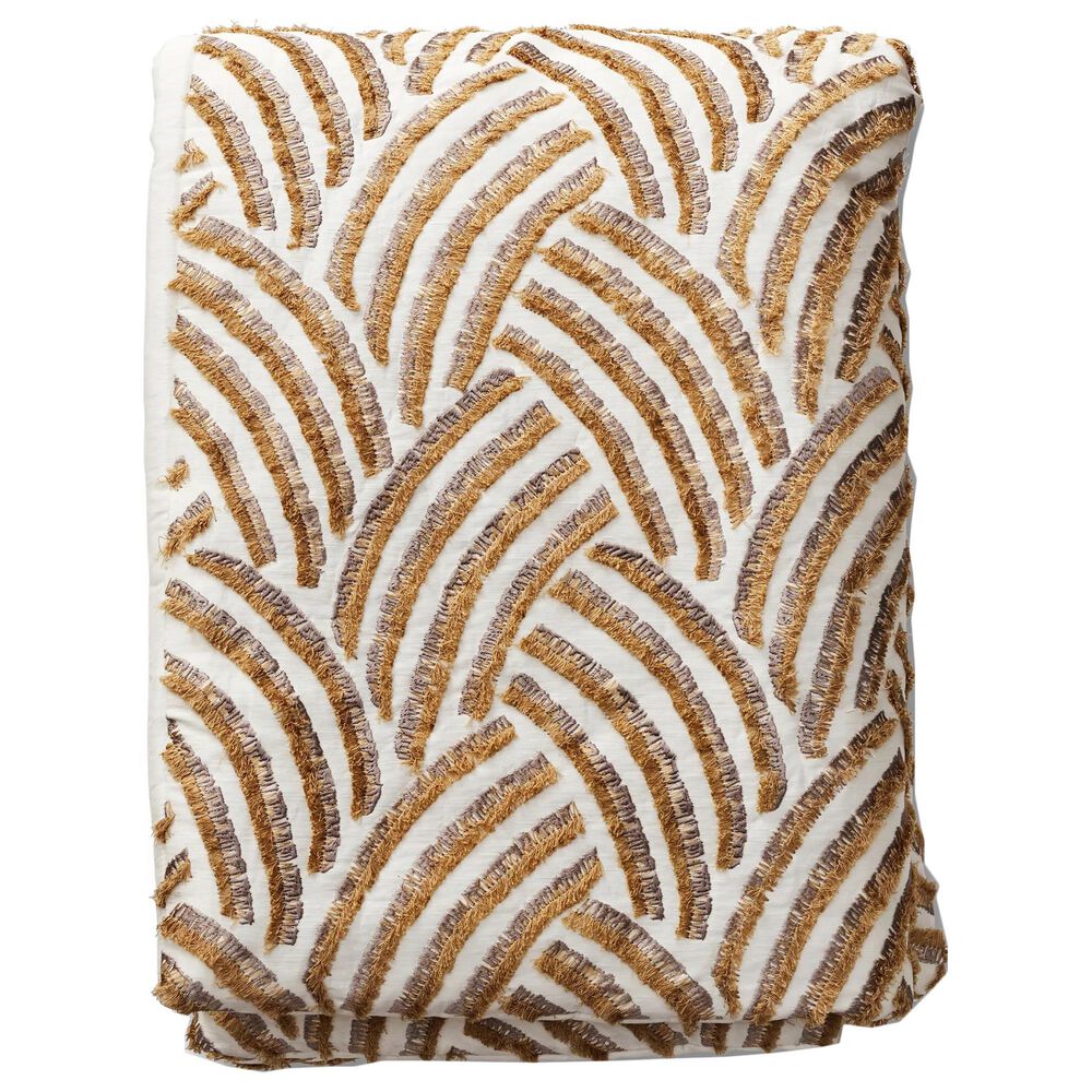 Ann Gish Trevi 96" x 50" Throw in Gold and Silver, , large