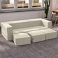 Jaxx Zipline 3-Piece Stationary Convertible Sleeper Sofa in Ivory Velvet, , large