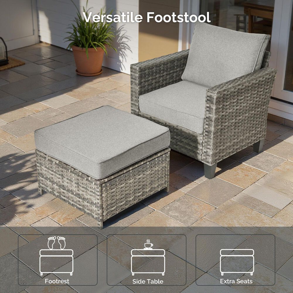 HOMLUX 6-Piece Outdoor Conversation Set in Dark Gray, , large