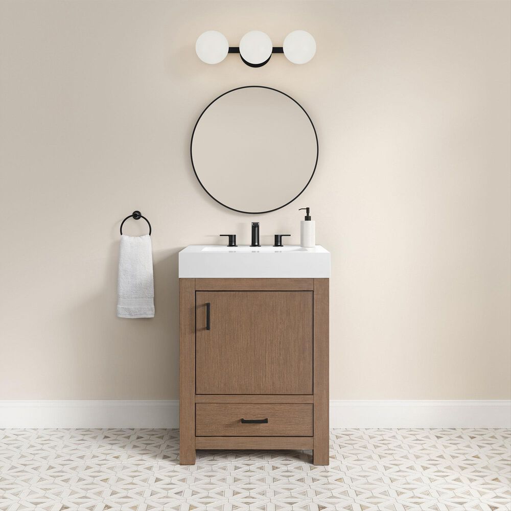 37B Alanya 24" Single Bathroom Vanity in Walnut Drift with White Composite Stone Top, , large