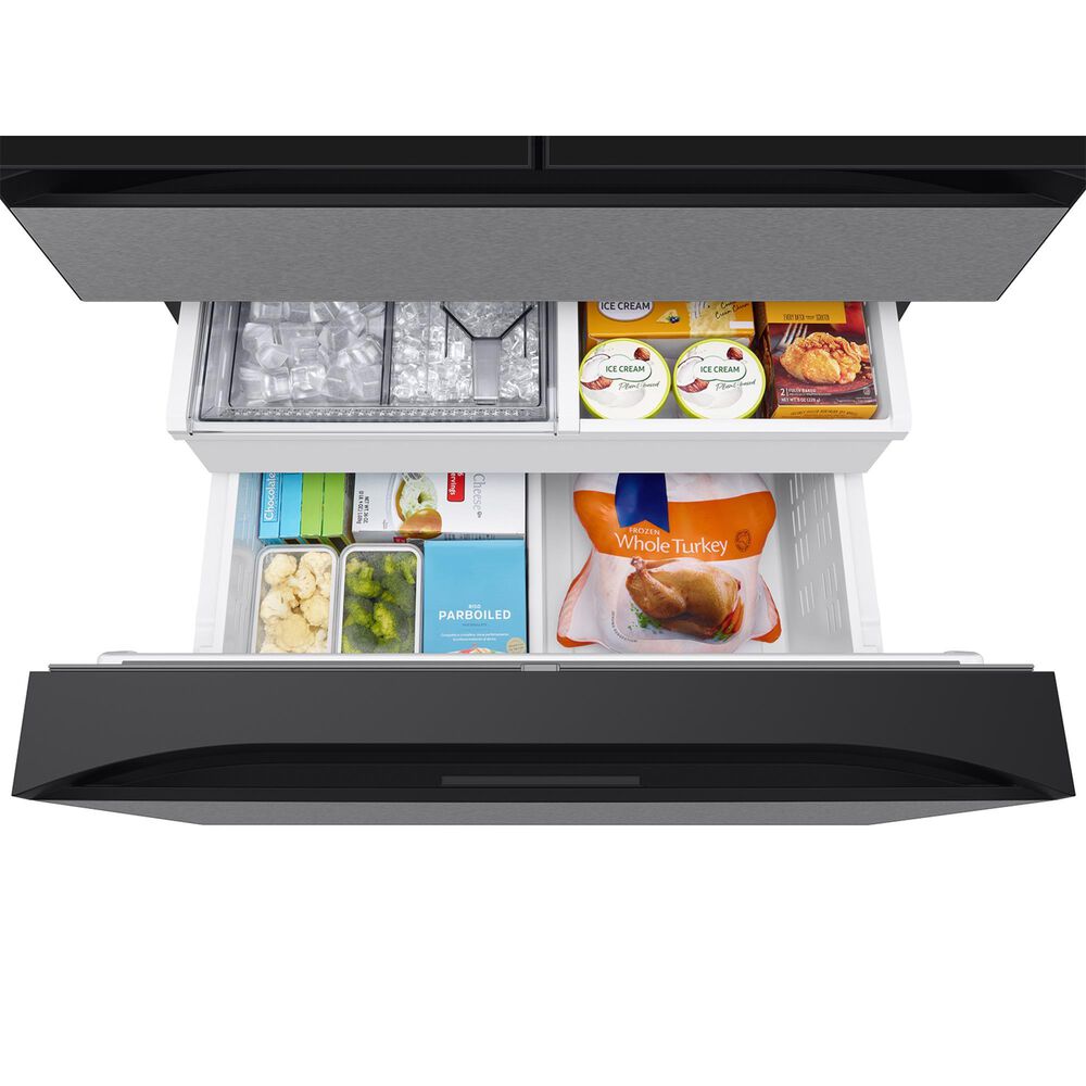 Samsung 28.6 Cu. Ft. Bespoke 4-Door French Door Refrigerator with AI Home &amp; AI Vision Inside in Charcoal Glass and Stainless Steel, , large