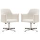 Dayton Pelo Adjustable Swivel Accent Chair in White (Set of 2), , large