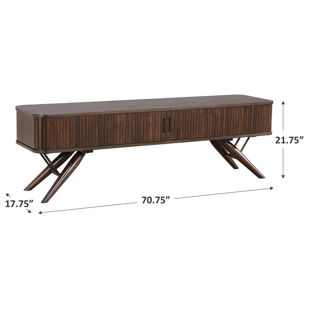 Pacific Landing Valna TV Stand with Sliding Doors in Walnut, , large