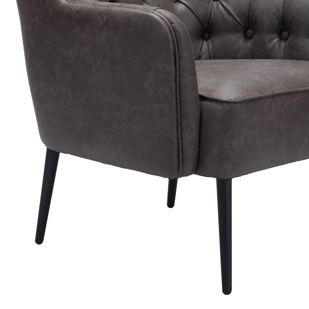 Zuo Modern Tasmania Accent Chair in Vintage Black and Gold, , large