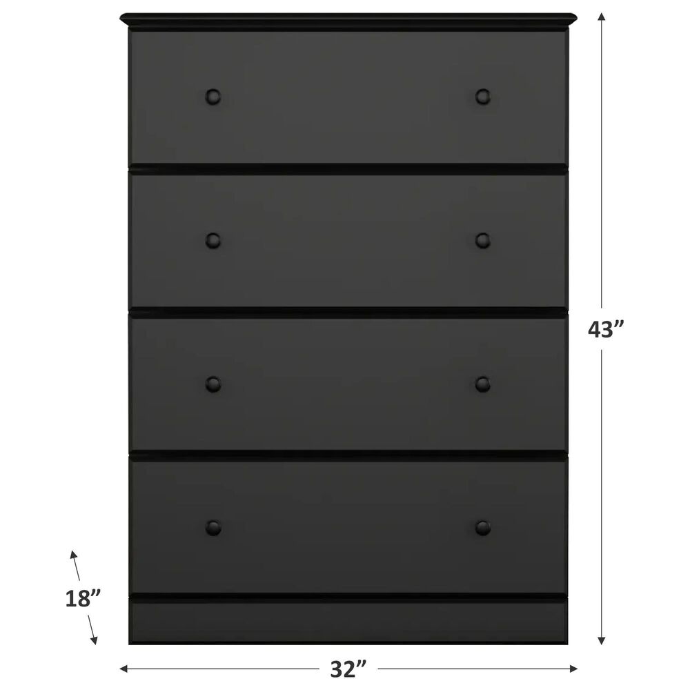 Lemoore 4-Drawer Black Chest, , large
