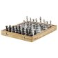 Maple and Jade 5" x 15" Chess Game Set in Black, Silver and Brown, , large