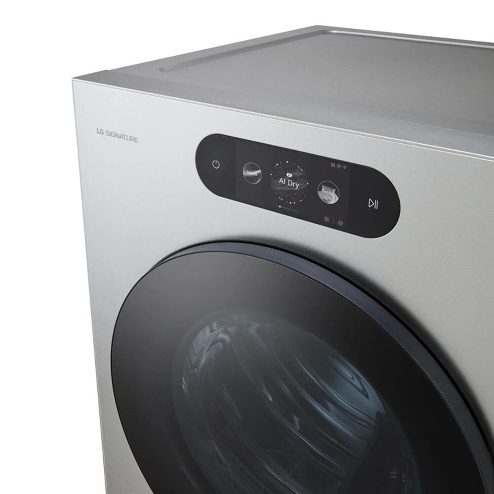 LG 5.8 Cu. Ft. Smart Front Load Washer and 9.0 Cu. Ft. Electric Dryer in Brushed Platinum Steel, , large