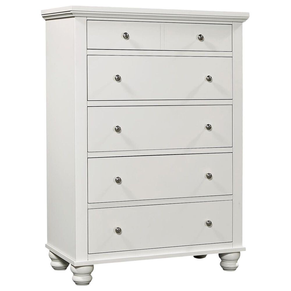 Riva Ridge Cambridge 5 Drawer Chest in White, , large
