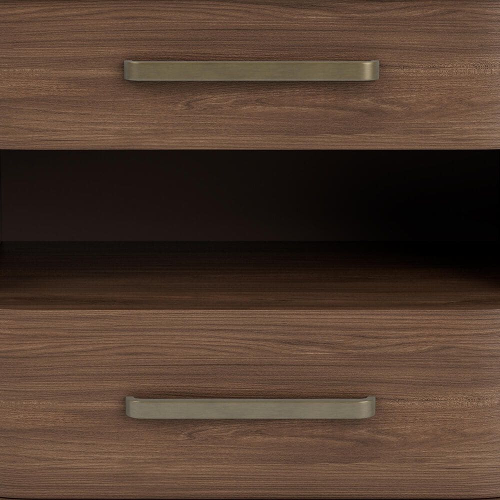 Riverside Furniture Delia 2-Drawer Nightstand in Nouveau Walnut, , large