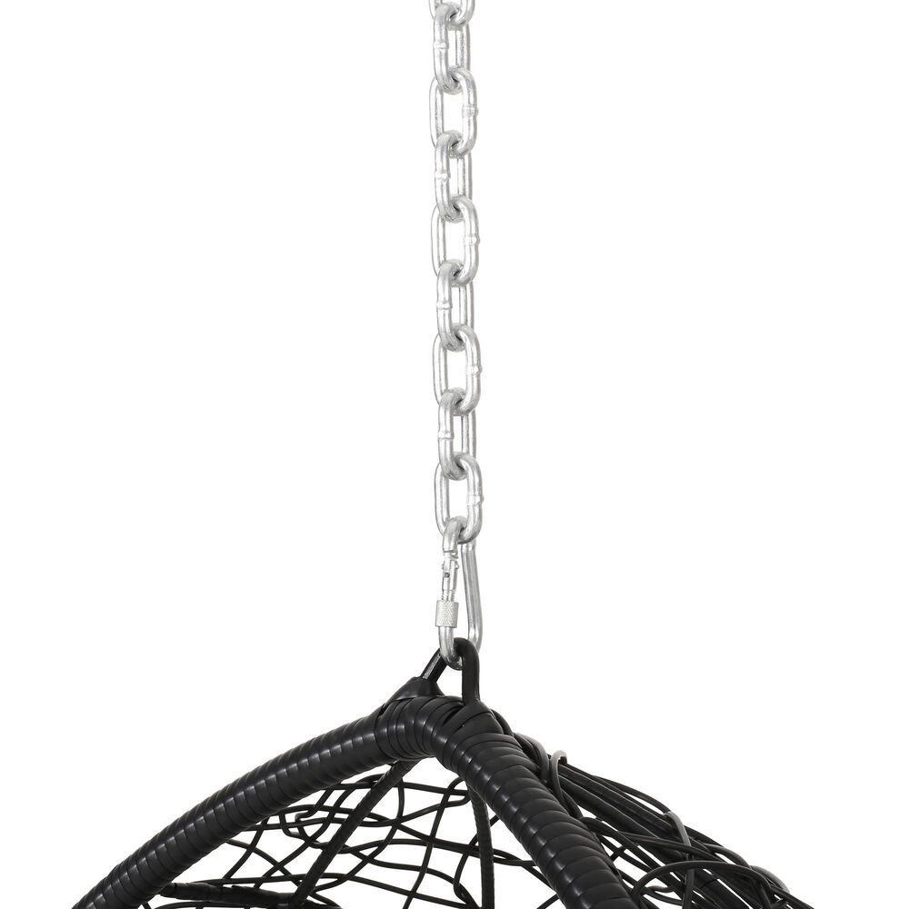 Hearth and Haven Castaic Outdoor Hanging Chair with Cushions in Light Gray, , large