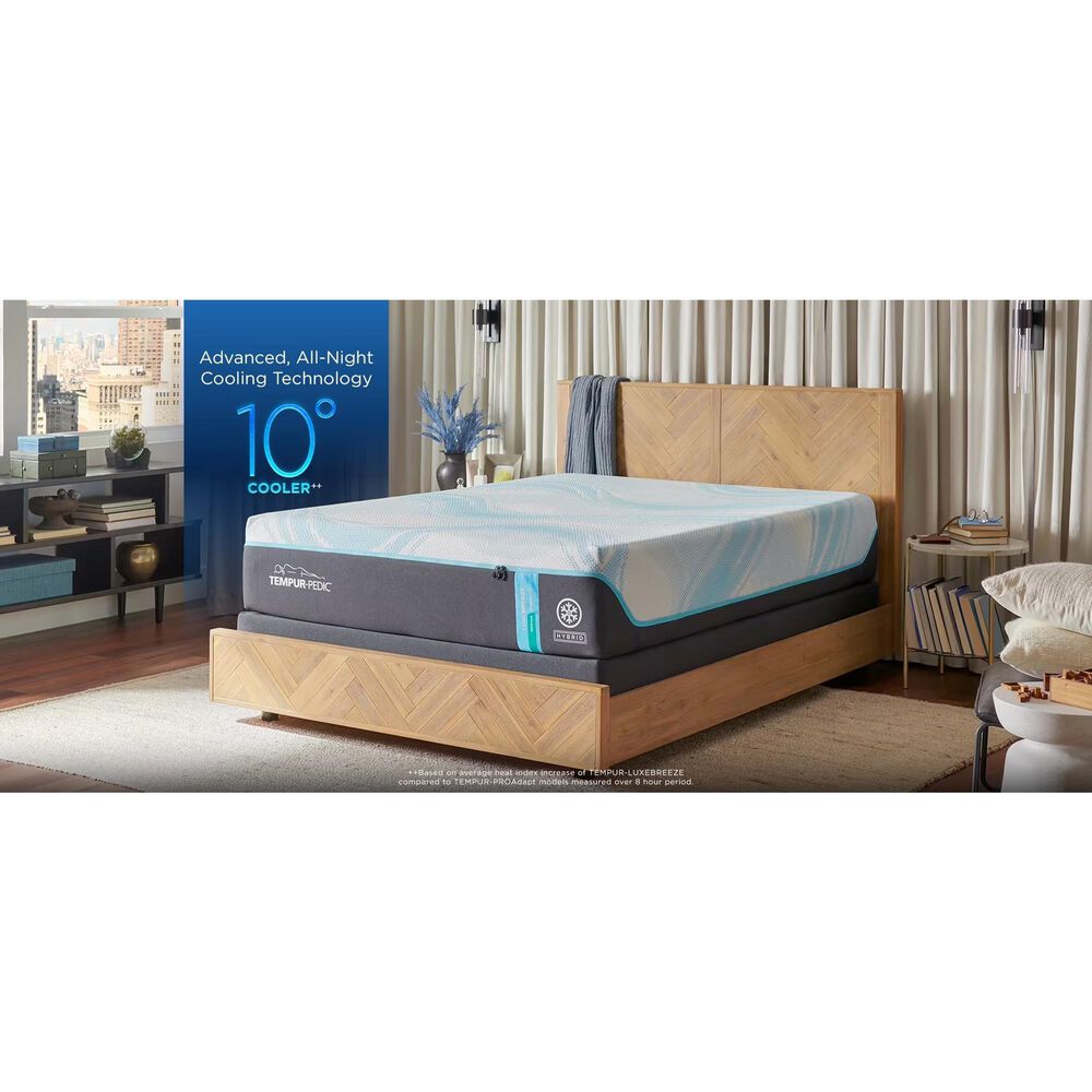 Tempur-Pedic LuxeBreeze 2.0 Medium Hybrid King Mattress with High Profile Box Springs, , large