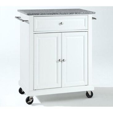 Crosley Furniture Solid Granite Top Portable Kitchen Cart in White, , large