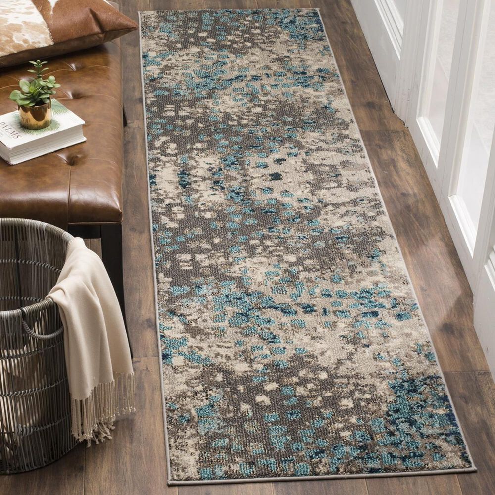 Safavieh Monaco MNC225E-212 2"2" x 12" Grey/Light Blue Runner, , large