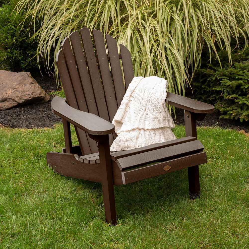 Highwood USA Hamilton Folding &amp; Reclining Adirondack Chair in Weathered Acorn, , large