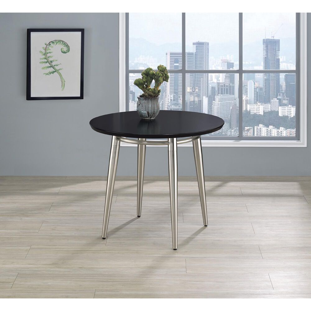 OSP Home Brooklyn End Table in Black and Brushed Nickel, , large