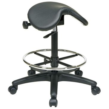 OSP Home Backless Saddle Stool in Black, , large