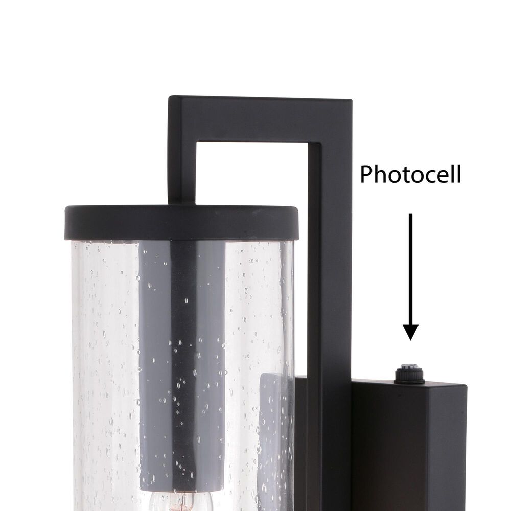 Vaxcel Morgan Park 20" 1-Light Dusk-to-Dawn Sensor Outdoor Wall Sconce in Matte Black, , large