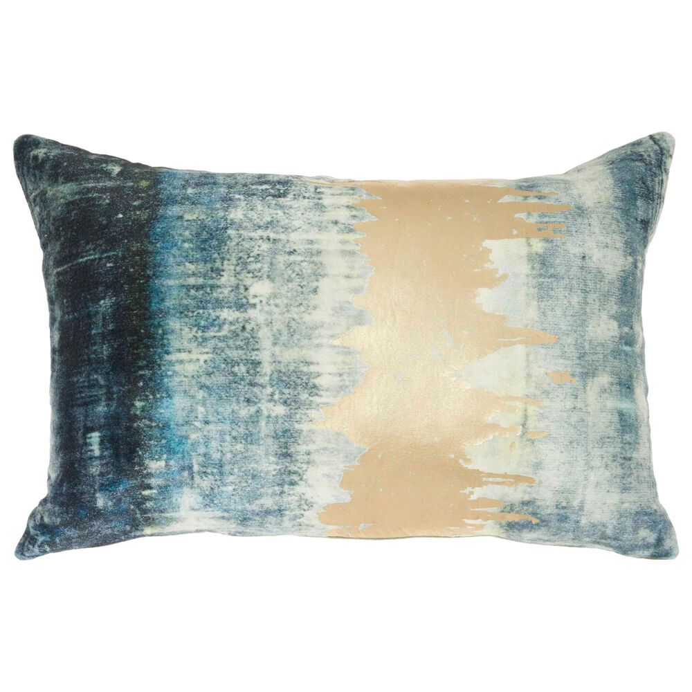 Nourison Luminescence 14" x 20" Pillow in Teal, , large