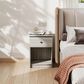 HOMLUX 1-Drawer Modern Nightstand with Knob Handle in French Oak Grey, , large