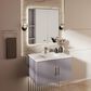 Lexora Home Geneva 30" Single Bathroom Vanity in Dark Grey with 2 cm White Quartz Top and Rectangular Sink, , large
