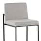 Lumisource Fuji High Back Barstool with Grey Fabric in Black (Set of 2), , large