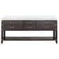Lexora Home Norwalk 80" Double Bathroom Vanity in Brown Oak with White Quartz Top and Rectangular Sinks, , large