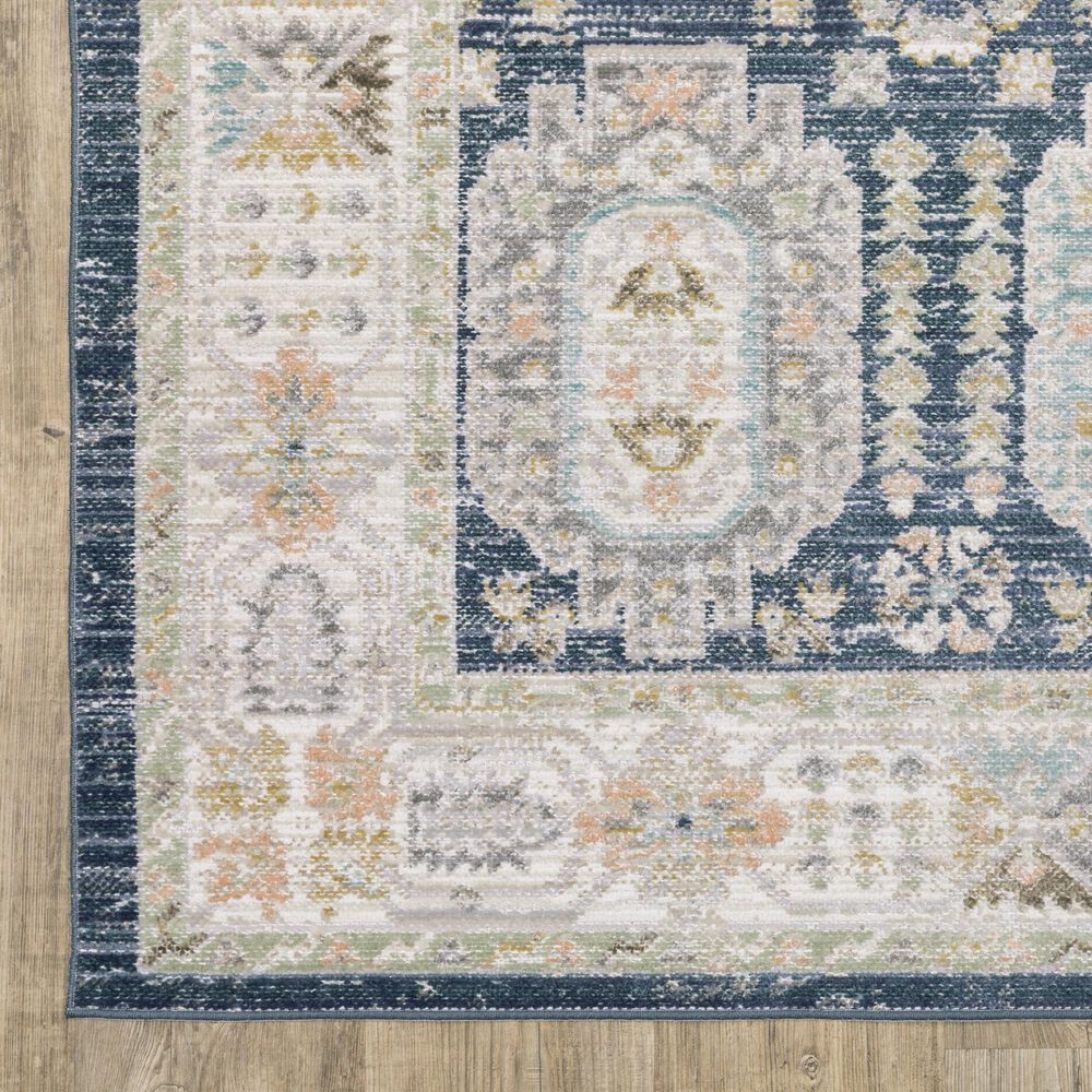 ROW by Oriental Weavers Cavett CAV07 Blue and Gold 5'3" x 7'6" Area Rug, , large