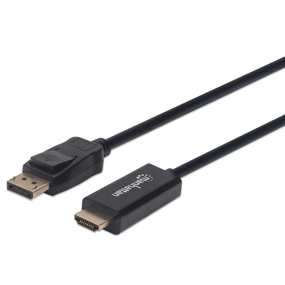 Manhattan 3" 4K DisplayPort to HDMI Cable in Black, , large