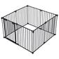 HOMLUX 8-Panel Adjustable Pet Gate in Black, , large
