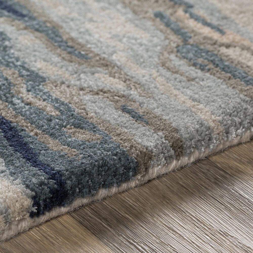 Surya Kavita 2&#39;6&quot; x 8&#39; Medium Gray, Ink Blue, Deep Teal, Dark Brown, Dusty Pink, Beige and Brick Red Runner, , large