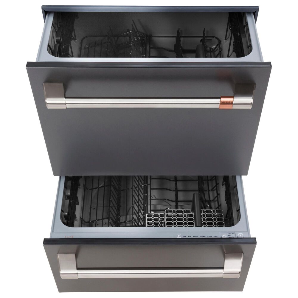 Cafe 4pc Kitchen Package with Refrigerator, Range, Microwave, and Dishwasher in Black, , large