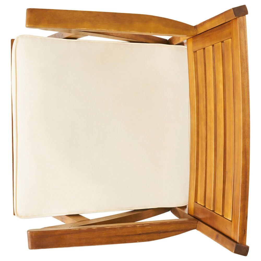 Hearth and Haven Hermosa 7-Piece Outdoor Dining Set with Cream Cushion in Teak, , large