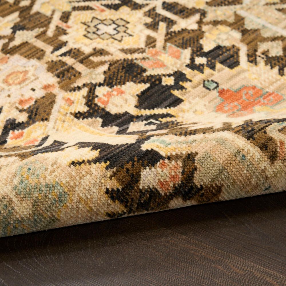 Nourison Antique Bloom Mocha and Multicolor 5'6" x 8'6" Area Rug, , large