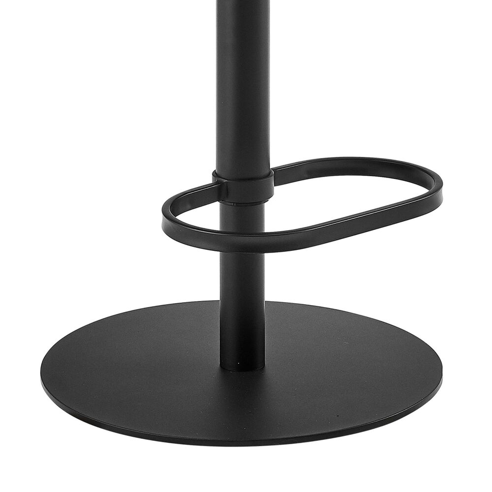 Armen Living Callie Adjustable Swivel Bar Stool with Vintage Gray Cushion in Matte Black, , large