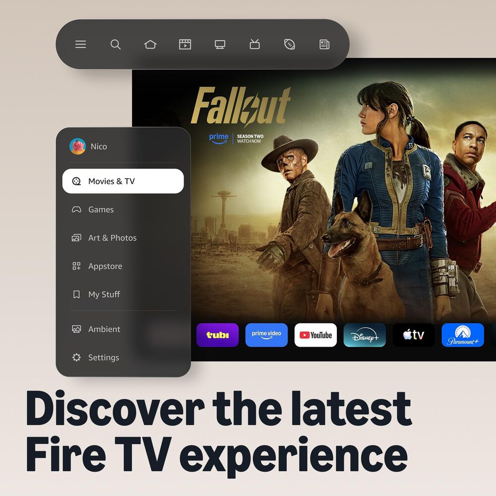 Amazon Fire TV Stick 4K (Newest Model), simple 4K streaming, new Fire TV Remote, all your apps in one place, free &amp; live TV, find shows faster with Alexa+, , large
