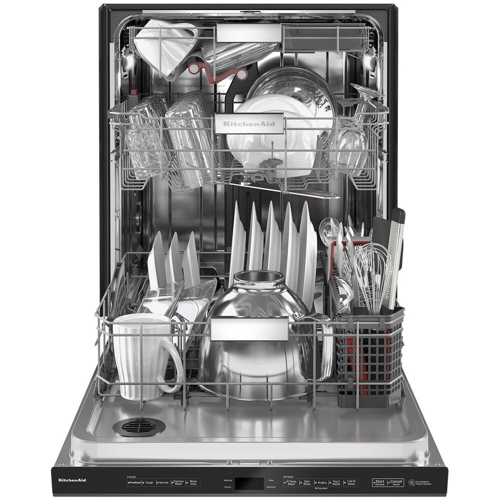 KitchenAid 24&quot; Built-In Pocket Handle Dishwasher with FreeFlex 3rd Rack and LED Interior Light in Black Stainless Steel, , large