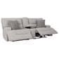 Ashley Acklen Place 3-Piece Power Symmetrical Reclining Sectional Loveseat with Console in Pewter, , large