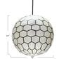 Creative Coop Simone 12" Pendant with Pearly White Shade in Black, , large