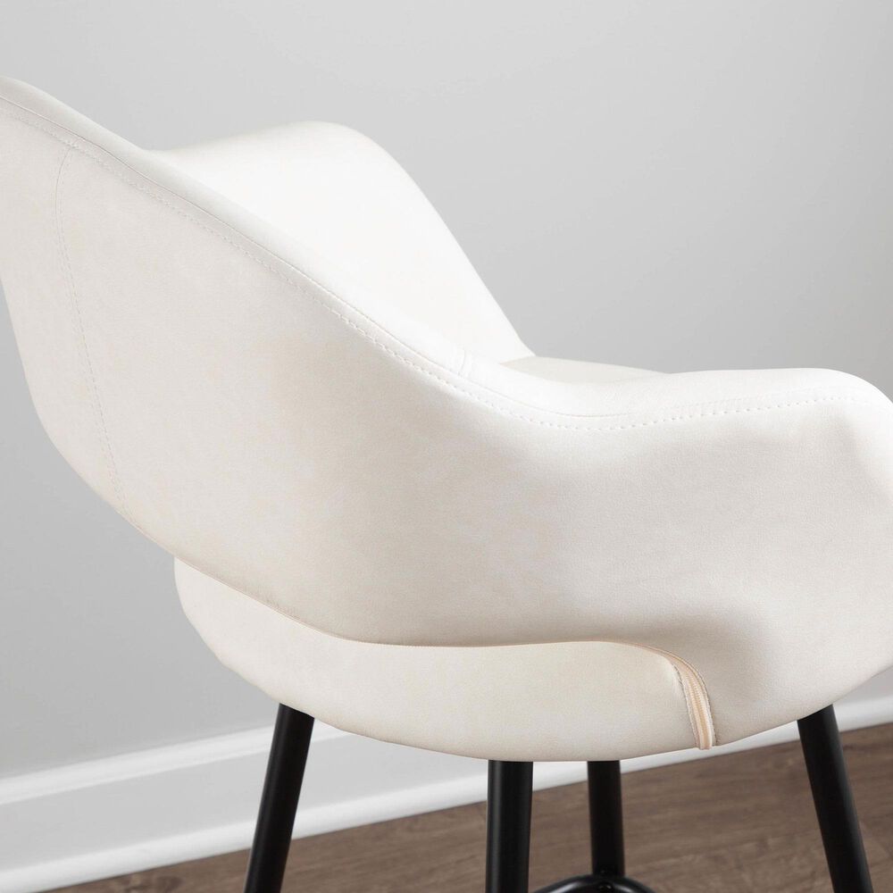 Lumisource Margarite Barstool with Cream Cushion in Black &#40;Set of 2&#41;, , large