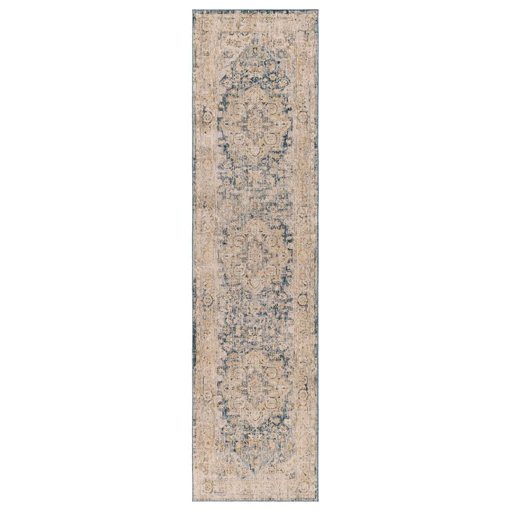 Surya Aspendos 2"7" x 10" Ivory, Tan, Black, Light Gray and Deep Teal Runner, , large