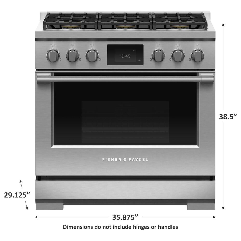 Fisher &amp; Paykel 36&quot; Professional Dual Fuel Range with Natural Gas in Stainless Steel, , large