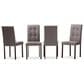 Baxton Studio Andrew Side Chair with Grey Cushion in Dark Brown (Set of 4), , large