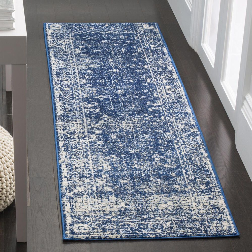 Safavieh Evoke EVK270A 2&#39;2&quot; x 21&#39; Navy and Ivory Runner, , large