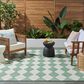 Nourison Positano Geometric Blue and Green 8" x 10" Indoor/Outdoor Area Rug, , large