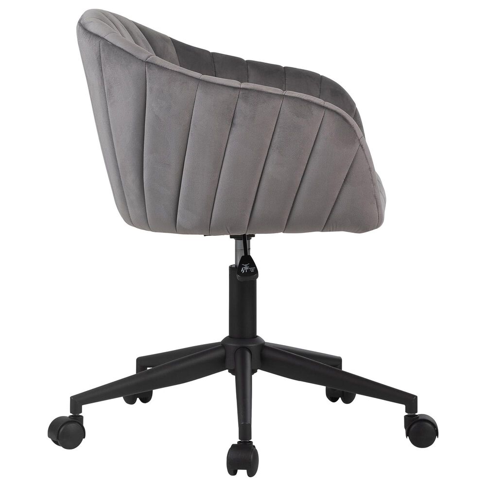 Impressions Vanity Taylor Swivel Vanity Chair with Dark Grey Cushion in Black, , large