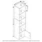 HOMLUX 5-Tier Shelf Bookcase with Door Storage Cabinet in French Oak, , large
